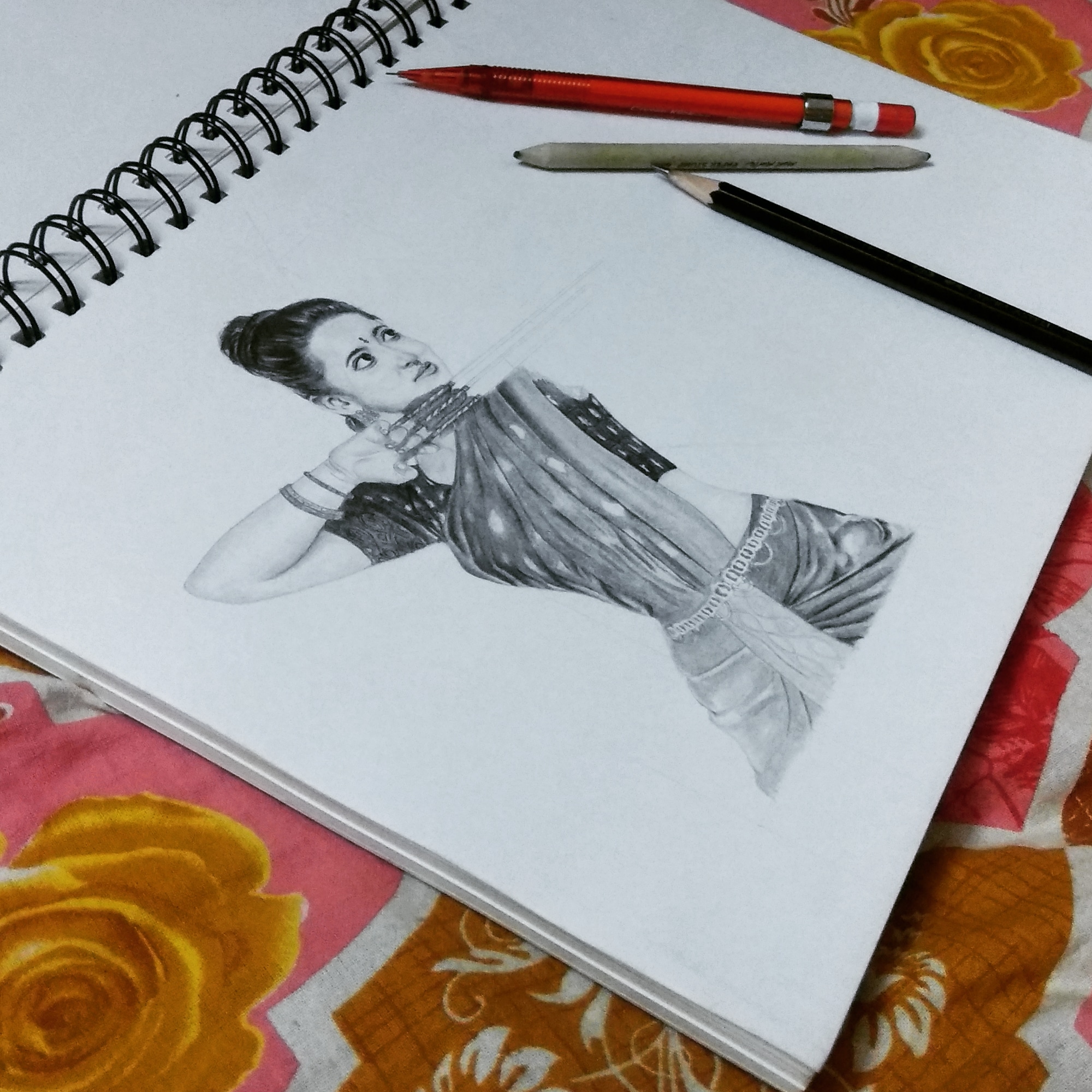 Discover 138+ saree pencil sketch best