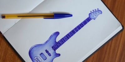 Guitar ball pen drawing